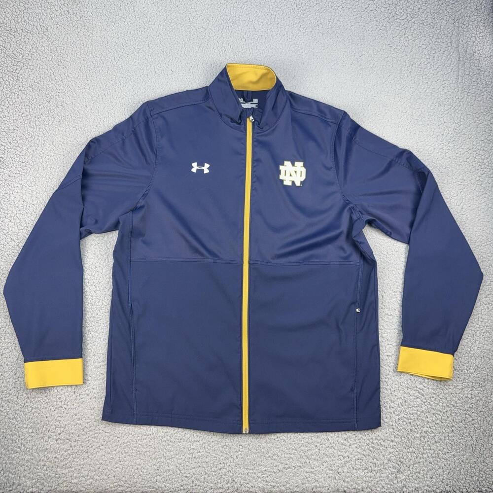 Notre Dame Fighting Irish Jacket Mens Large Blue NCAA Football Under Armour